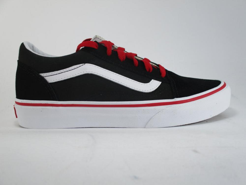 Vans scarpa sneakers da ragazzo Old Skool VN0A38HBORC nero-bianco-rosso