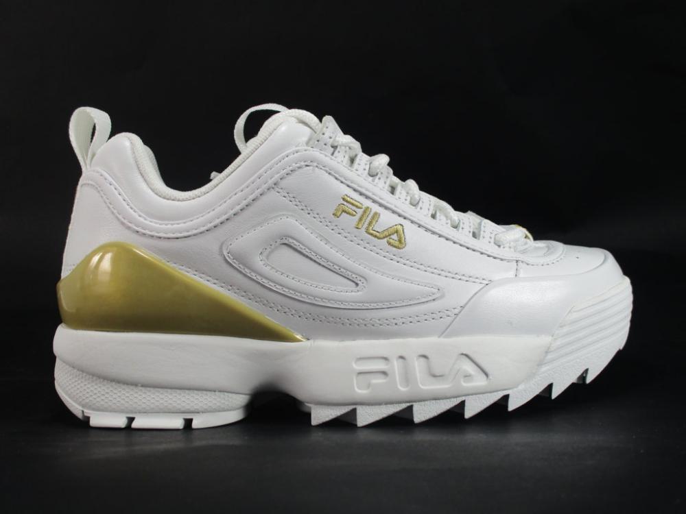 Fila scarpa sneakers da donna Disruptor Premium 1010862.1FG bianco oro
