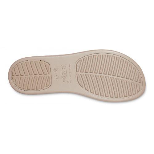 Crocs sandalo con fascia e zeppa da donna Brooklyn Mid Wedge 206219-16T stucco-fungo