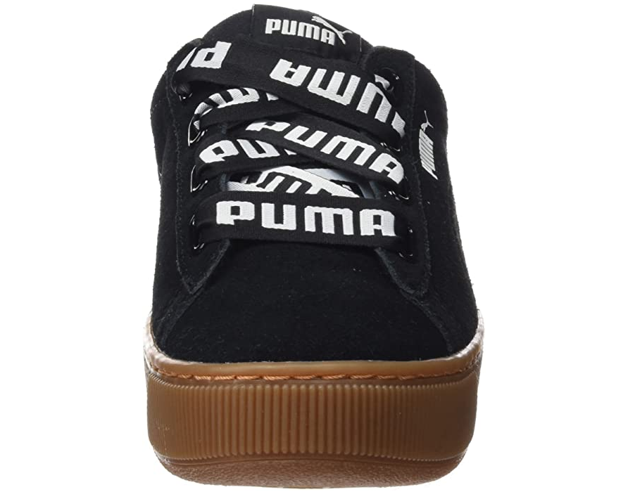 Puma scarpa sneakers da donna con zeppa Vikky Ribbon Bold 365314 01 nera