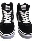 Vans scarpa sneakers da ragazzo in camoscio e tela Ward HI VN0A38JAIJU1 nero-bianco