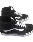 Vans scarpa sneakers da ragazzo in camoscio e tela Ward HI VN0A38JAIJU1 nero-bianco