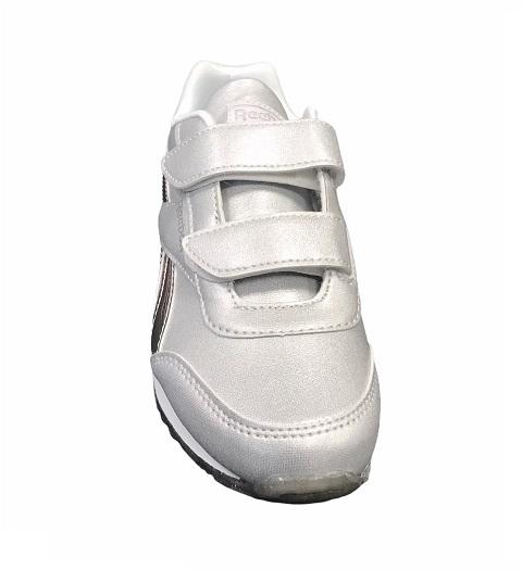 Reebok scarpa sneakers da bambina con velcro Royal CL Jogging 2.0 2V Kid FW8436 argento