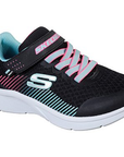 Skechers scarpa da ginnastica da bambina Microspec 302016 BKAQ nero turchese