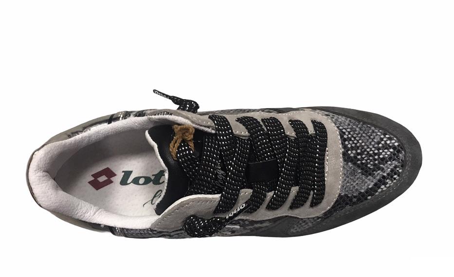Lotto Leggenda sneakers bassa da donna Wedge Python 215091 1LT grigio asfalto-nero