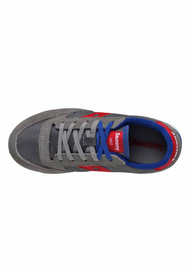Saucony Original scarpa sneakers da ragazzo Jazz SK259608Y grigio rosso