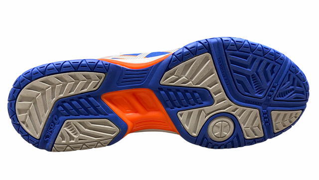 Asics scarpa da tennis da uomo Gel Dedicate 4 E507Y 4293 blue silver flash orange