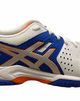 Asics scarpa da tennis da uomo Gel Dedicate 4 E507Y 4293 blue silver flash orange
