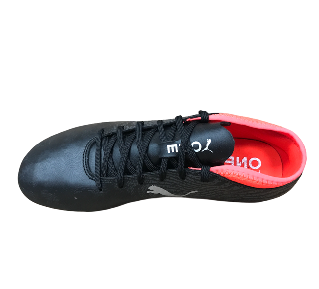 Puma scarpa da calcio da uomo One 18.4 AG 104553 01 nero argento rosso