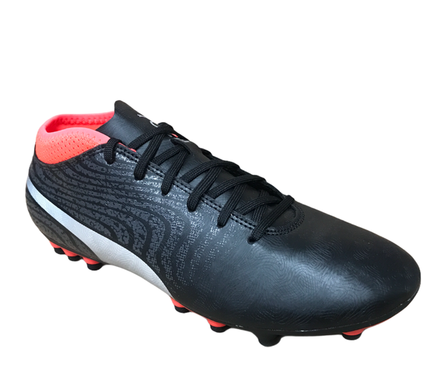 Puma scarpa da calcio da uomo One 18.4 AG 104553 01 nero argento rosso