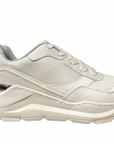 Skechers scarpa sneakers da donna con rialzo al tallone  Rovina Clean Sheen 155046/WHT bianco