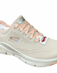 Skechers scarpa sneakers da donna Arch Fit 149057/NTCL beige chiaro corallo