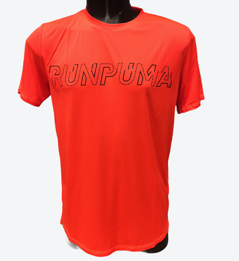Puma maglietta manica corta da uomo Run Logo 52020384 rosso lava-nero