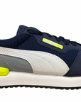 Puma scarpa sneakers da ragazzo R78 373616 17 blu-giallo