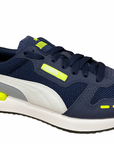 Puma scarpa sneakers da ragazzo R78 373616 17 blu-giallo