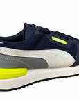 Puma scarpa sneakers da ragazzo R78 373616 17 blu-giallo