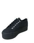 Superga scarpa sneakers da donna con zeppa 2790 Cotw Linea Up and Down S9111LW 996 nero