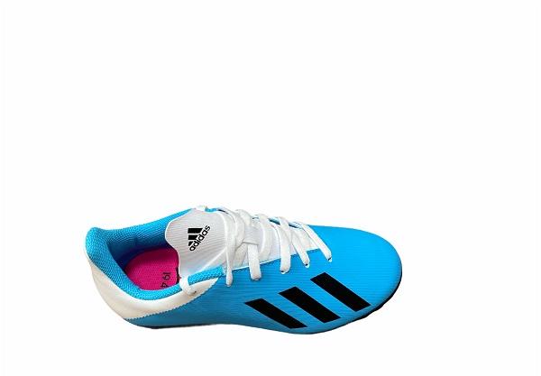 Adidas scarpa da calcetto da ragazzo X 19.4 TF Jr F35347 bianco-celeste