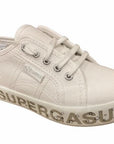 Superga scarpa sneakers con zeppa da bambina Lettering Printed S81152W AC4 bianco
