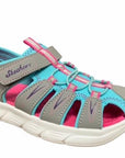 Skechers sandalo da bambina Flex Sandal Aqua Steps 86939/GYTQ grigio-turchese