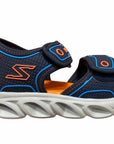 Skechers saldalo da bambino con luci Lights Hypno Splash 90522L/NVOR blu-arancione