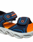 Skechers saldalo da bambino con luci Lights Hypno Splash 90522L/NVOR blu-arancione