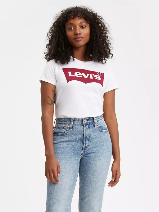 Levi&#39;s Maglietta manica carta da donna Standard Housemark 173690053 bianco