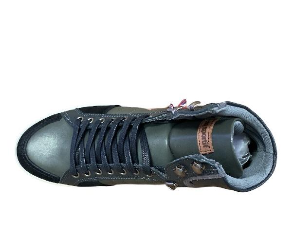 Le Coq Sportif scarpa sneakers da uomo in pelle Perpignan Mid 1520979 nero-grigio