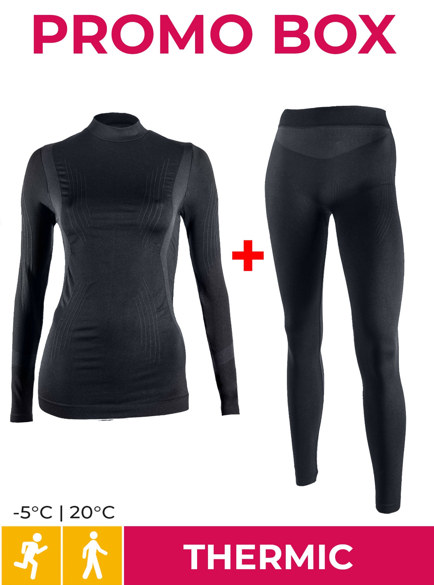 Iron-IC Kit T-Shirt+Pantalone termico da donna -5°/+20° 900416 nero