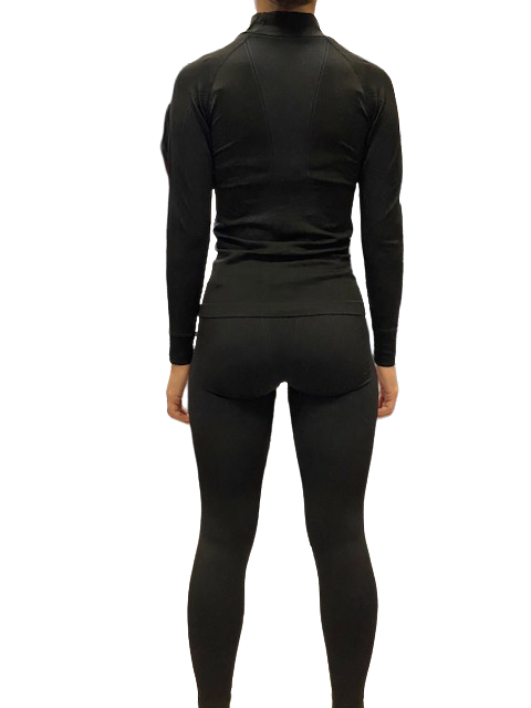 AST Maglia intima termica da donna multisport R18L 5KT T15H 2V nero completo dietro