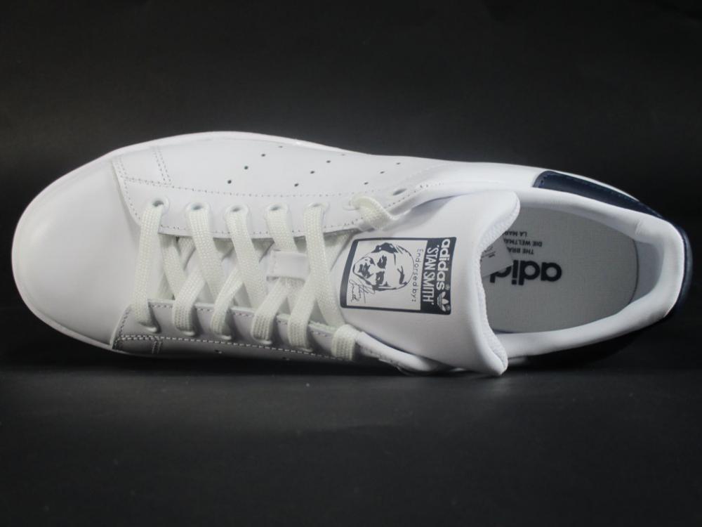 Suola in gomma Adidas Originals Stan Smith M20325 bianco blu linguetta stampata