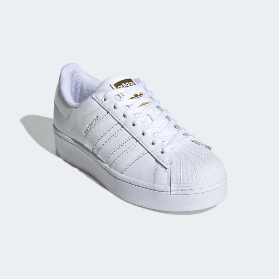 Adidas Originals sneakers con zeppa da donna Superstar Bold W FV3334 bianco-oro 2