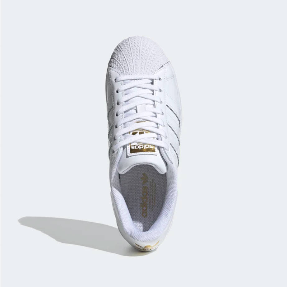Adidas Originals sneakers con zeppa da donna Superstar Bold W FV3334 bianco-oro 8