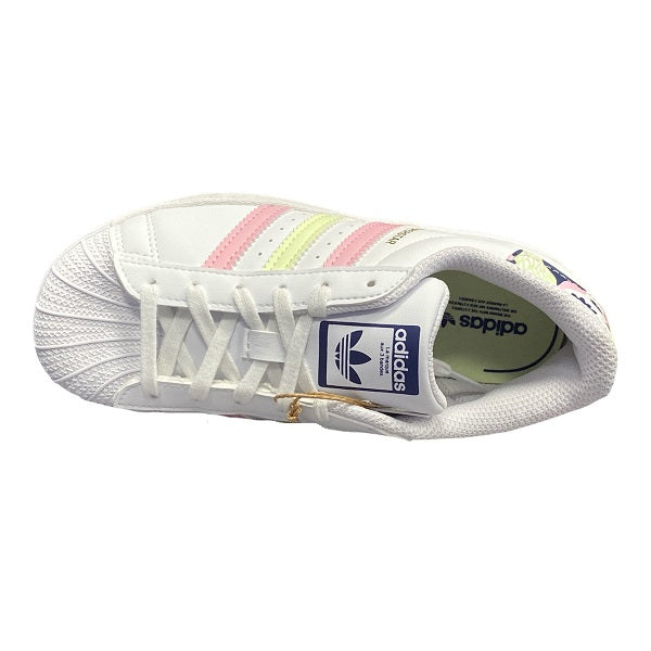 Adidas Originals sneakers da bambina Superstar C GY3331 bianco-rosa-lime 3