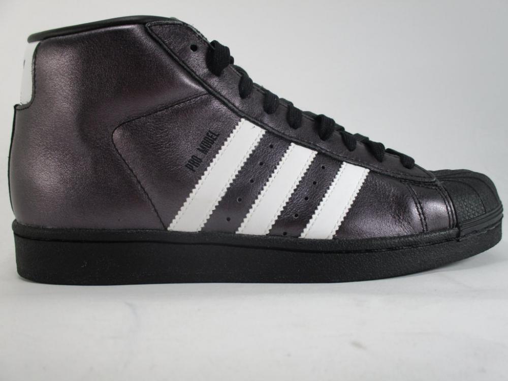 Adidas Promodel S75850 - Sneakers Alta Donna Nero Bianco Pelle Premium