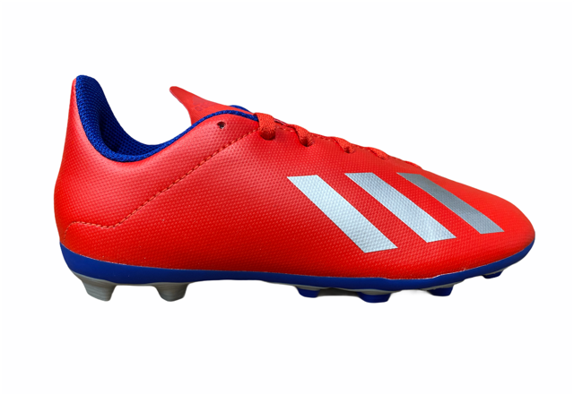 Adidas scarpa da calcio da bambino e ragazzo X 18.4 FxG J BB9379 rosso frontale