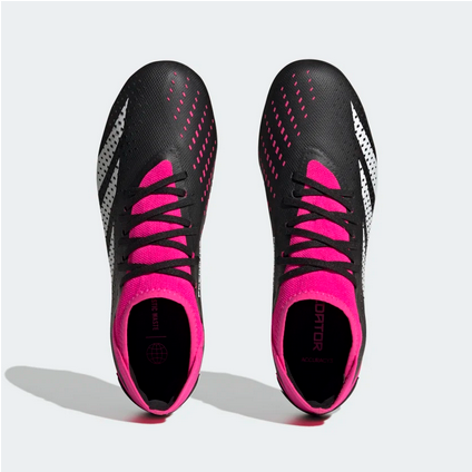 Adidas scarpa da calcio da uomo Predator Accuracy.3 FG GW4589 nero bianco rosa lacci