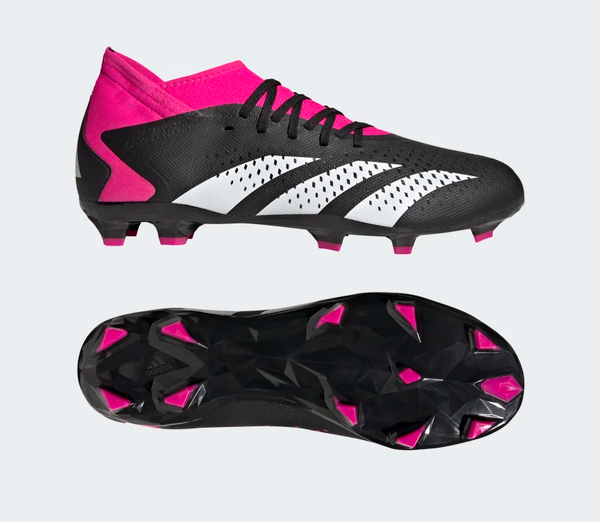 Adidas scarpa da calcio da uomo Predator Accuracy.3 FG GW4589 nero bianco rosa late