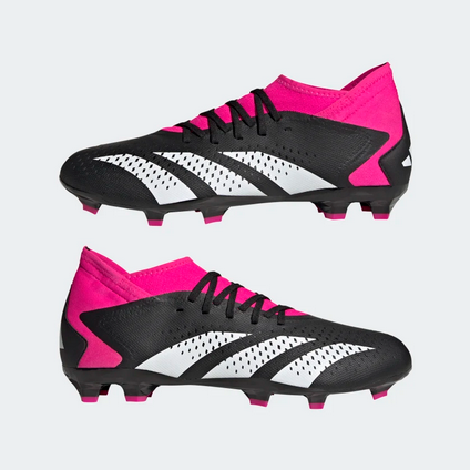 Adidas scarpa da calcio da uomo Predator Accuracy.3 FG GW4589 nero bianco rosa logo