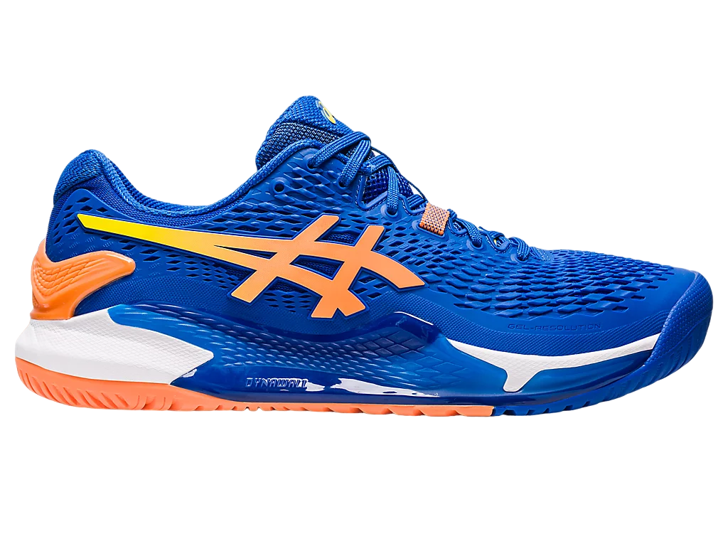 Asics Scarpa da Tennis da uomo Gel Resolution 9 1041A384-960 blu-arancio