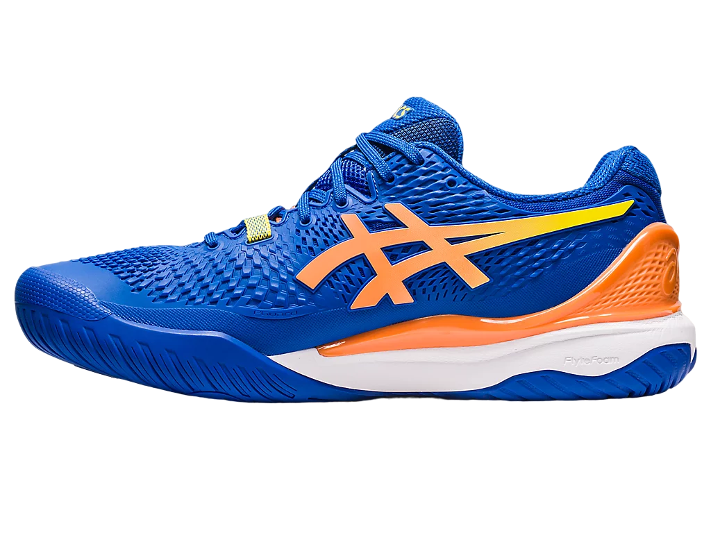 Asics Scarpa da Tennis da uomo Gel Resolution 9 1041A384-960 blu-arancio 1
