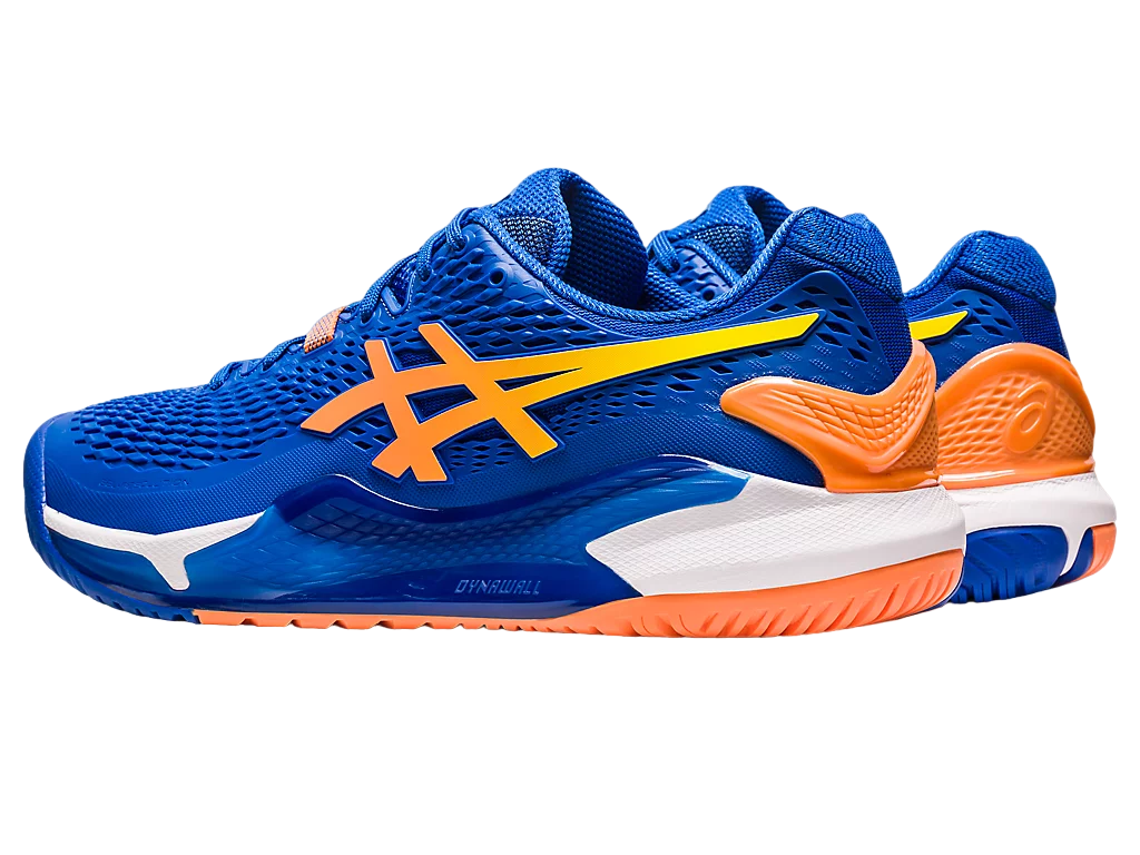 Asics Scarpa da Tennis da uomo Gel Resolution 9 1041A384-960 blu-arancio 3