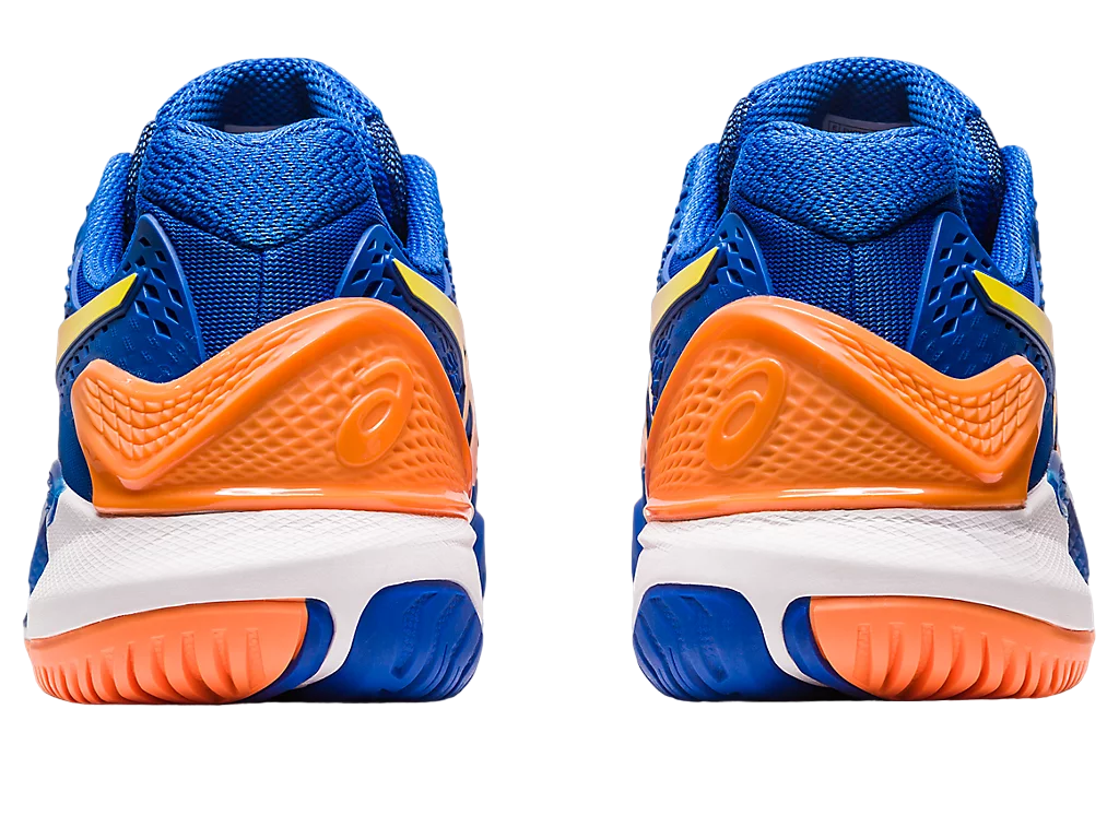 Asics Scarpa da Tennis da uomo Gel Resolution 9 1041A384-960 blu-arancio 5