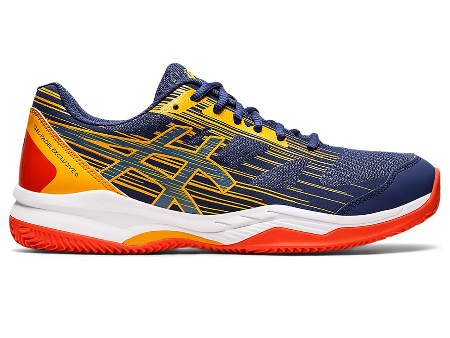 Asics scarpa da padel da uomo Gel Exclusive 6 1041A200 400 blu-ambra frontale