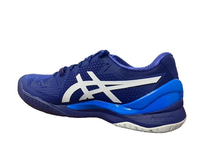 Asics scarpa da tennis da uomo Gel Resolution 8 1041A079 405 blu bianco retro
