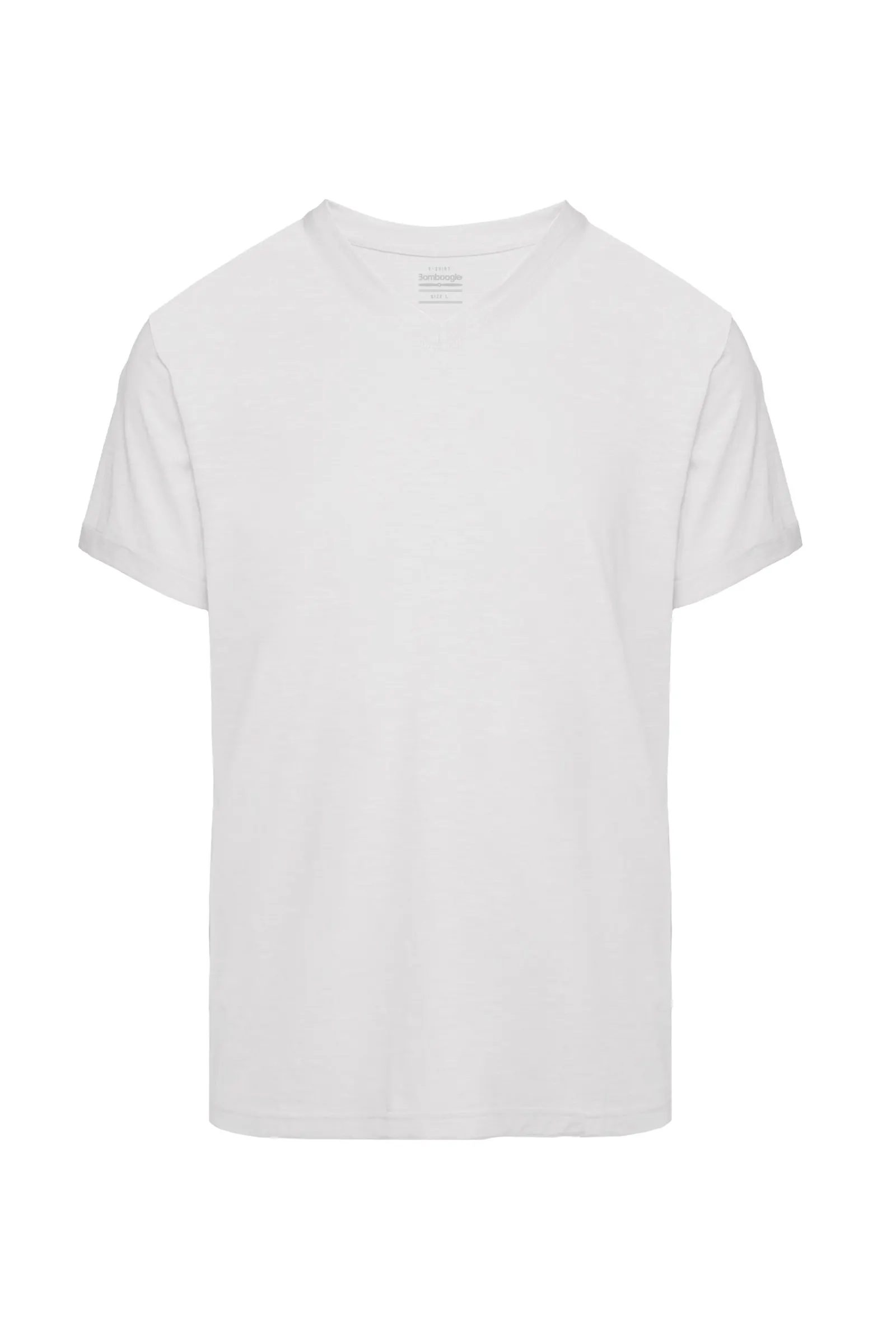 Bomboogie T-shirt da uomo in cotone con scollo a V in jersey fiammato TM7904TJSSG 00 optical white