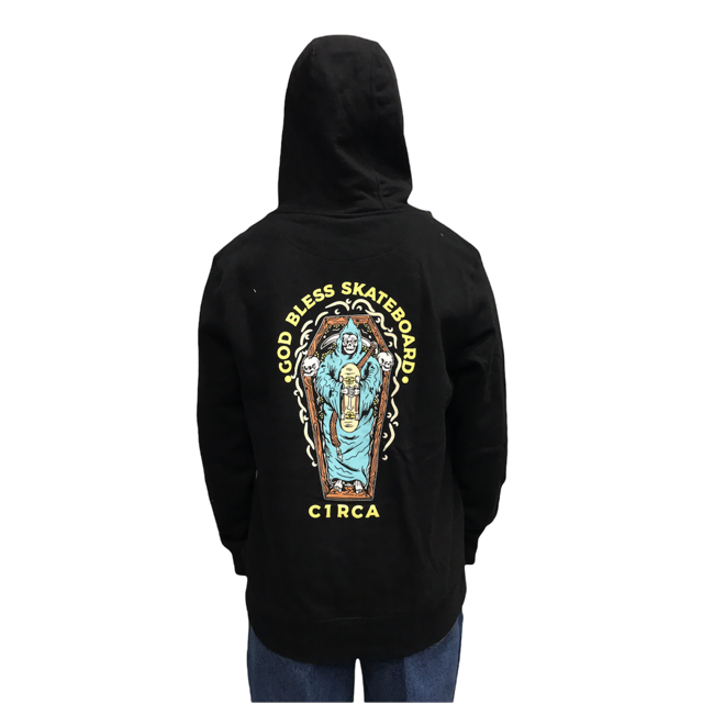 C1RCA felpa da uomo con cappuccio God Bless MH0117 nero