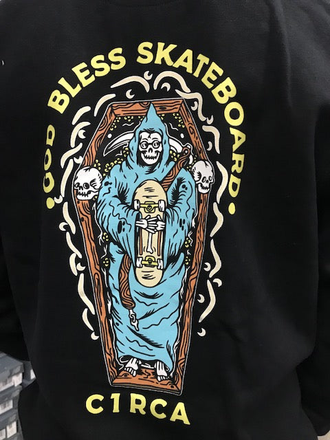 C1RCA felpa da uomo con cappuccio God Bless MH0117 nero