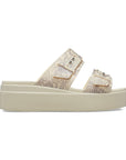 Crocs Sandalo da donna con zeppa Brooklyn Snake Buckle Low Wedge W 208244-1FR vanilla-multi