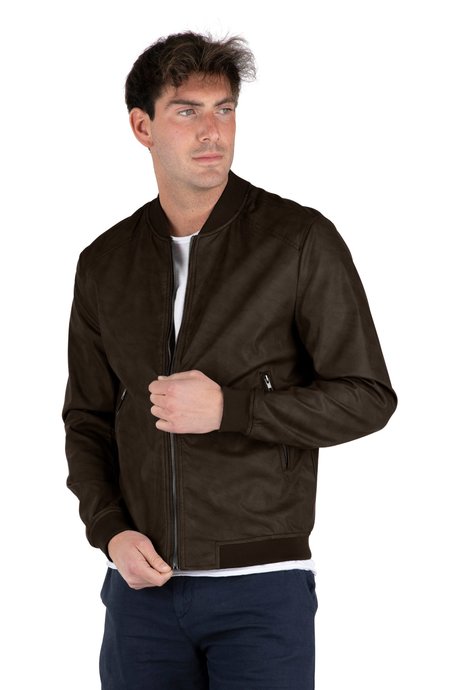 Censured Giacca Bomber da uomo in ecopelle JMLORD T FDUL 10 marrone